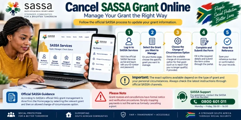 Cancel SASSA Grant Online