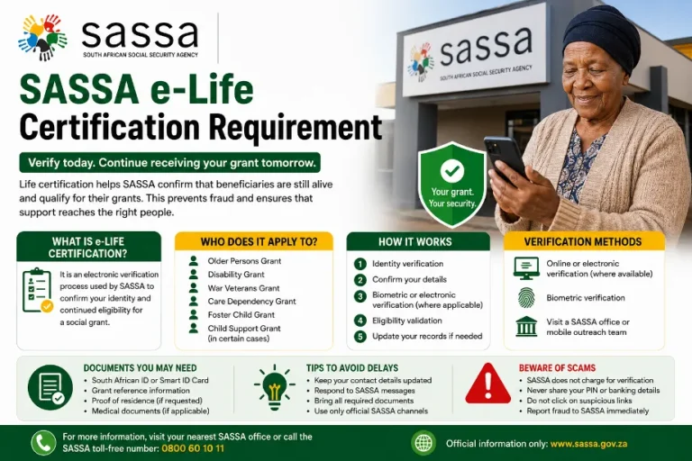 SASSA e-Life Certification Requirement
