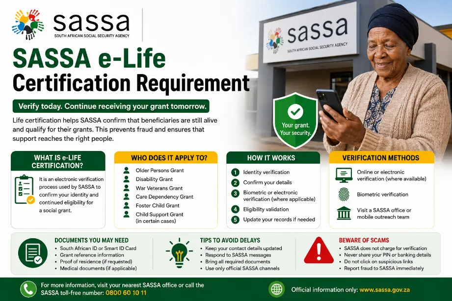 SASSA e-Life Certification Requirement